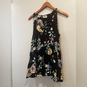 Show me your mumu Floral Sleeveless Black Dress size XS boho mini short